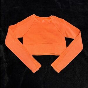 Aerie Salmon Long Sleeve Crop Top